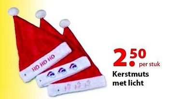 Aanbiedingen Kerstmuts met licht - Huismerk - Multi Bazar - Geldig van 12/10/2015 tot 06/12/2015 bij Multi Bazar