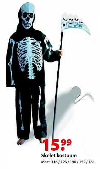 Aanbiedingen Skelet kostuum - Huismerk - Multi Bazar - Geldig van 12/10/2015 tot 06/12/2015 bij Multi Bazar