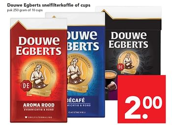 Aanbiedingen Douwe egberts snelfilterkoffie of cups - Douwe Egberts - Geldig van 11/10/2015 tot 17/10/2015 bij Deen Supermarkten