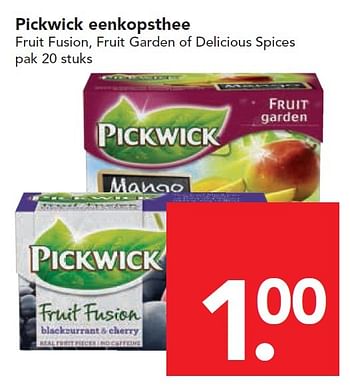 Aanbiedingen Pickwick eenkopsthee - Pickwick - Geldig van 11/10/2015 tot 17/10/2015 bij Deen Supermarkten