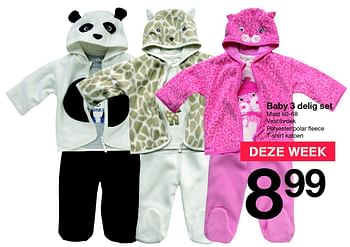 Aanbiedingen Baby 3 delig set - Huismerk - Zeeman  - Geldig van 16/10/2015 tot 24/10/2015 bij Zeeman