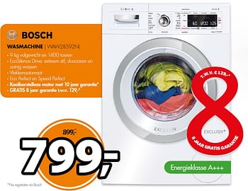 Aanbiedingen Bosch wasmachine waw28592nl - Bosch - Geldig van 11/10/2015 tot 18/10/2015 bij Expert