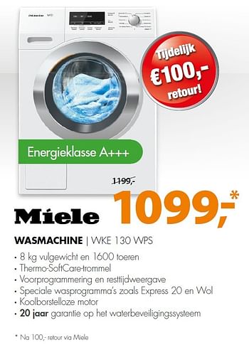 Aanbiedingen Miele wasmachine wke 130 wps - Miele - Geldig van 11/10/2015 tot 18/10/2015 bij Expert