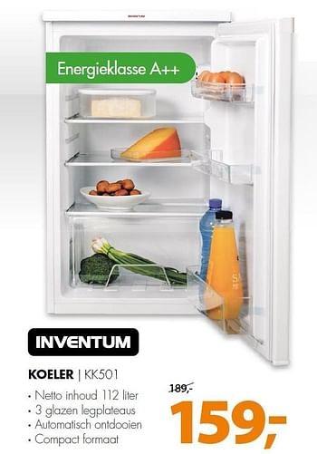 Aanbiedingen Inventum koeler kk501 - Inventum - Geldig van 11/10/2015 tot 18/10/2015 bij Expert