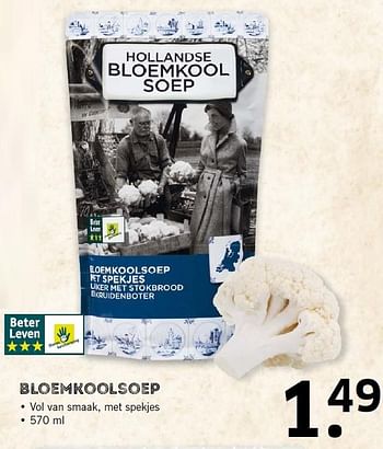 Aanbiedingen Bloemkoolsoep - Huismerk - Lidl - Geldig van 11/10/2015 tot 18/10/2015 bij Lidl