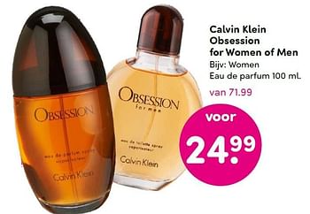 Aanbiedingen Calvin klein obsession for women of men - Calvin Klein - Geldig van 12/10/2015 tot 20/10/2015 bij da
