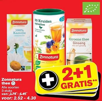 Aanbiedingen Zonnatura thee - Zonnatura - Geldig van 14/10/2015 tot 20/10/2015 bij Hoogvliet