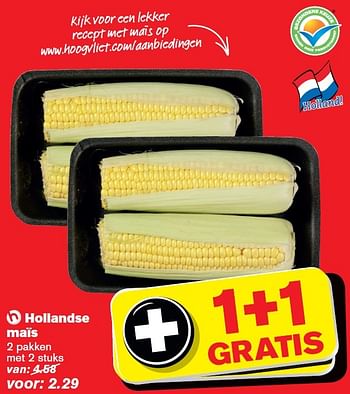 Aanbiedingen Hollandse maïs - Huismerk - Hoogvliet - Geldig van 14/10/2015 tot 20/10/2015 bij Hoogvliet