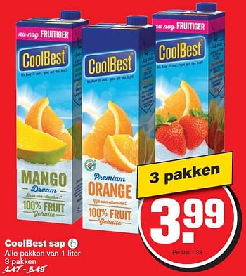 Aanbiedingen Coolbest sap  - Coolbest - Geldig van 14/10/2015 tot 20/10/2015 bij Hoogvliet