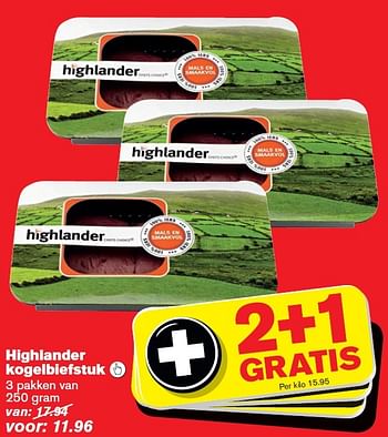 Aanbiedingen Highlander kogelbiefstuk - Highlander - Geldig van 14/10/2015 tot 20/10/2015 bij Hoogvliet