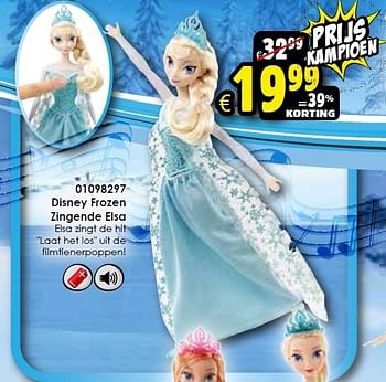 Aanbiedingen Disney frozen zingende elsa - Disney  Frozen - Geldig van 17/10/2015 tot 25/10/2015 bij ToyChamp