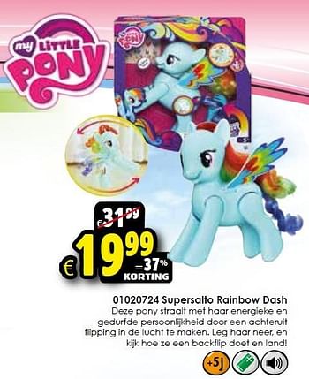 Aanbiedingen Supersalto rainbow dash - My Little Pony - Geldig van 17/10/2015 tot 25/10/2015 bij ToyChamp