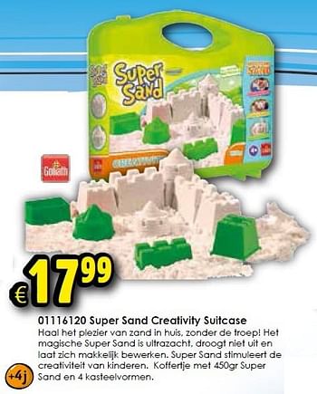 Aanbiedingen Super sand creativity suitcase - Goliath - Geldig van 17/10/2015 tot 25/10/2015 bij ToyChamp