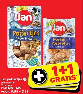 Aanbiedingen Jan poffertjes - Jan - Geldig van 14/10/2015 tot 20/10/2015 bij Hoogvliet