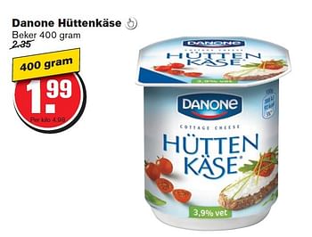 Aanbiedingen Danone hüttenkäse - Danone - Geldig van 14/10/2015 tot 20/10/2015 bij Hoogvliet