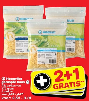 Aanbiedingen Hoogvliet geraspte kaas - Huismerk - Hoogvliet - Geldig van 14/10/2015 tot 20/10/2015 bij Hoogvliet