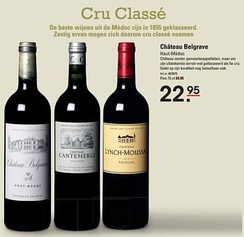 Aanbiedingen Château belgrave haut-médoc - Rode wijnen - Geldig van 08/10/2015 tot 26/10/2015 bij Sligro
