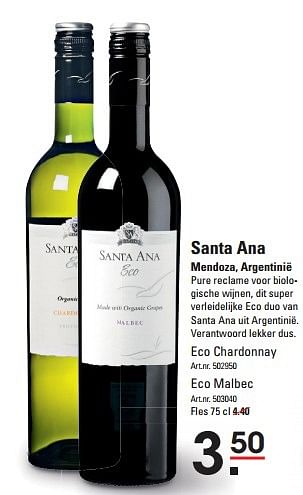 Aanbiedingen Santa ana mendoza, argentinië - Rode wijnen - Geldig van 08/10/2015 tot 26/10/2015 bij Sligro