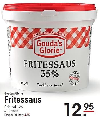 Aanbiedingen Gouda`s glorie fritessaus original 35% - Gouda's Glorie - Geldig van 08/10/2015 tot 26/10/2015 bij Sligro