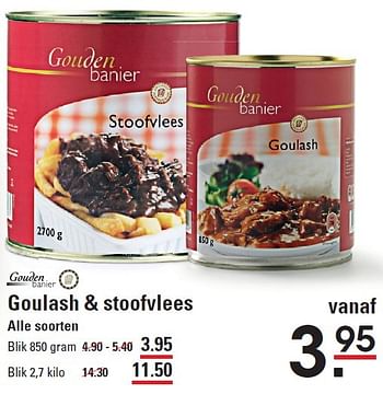 Aanbiedingen Goulash + stoofvlees - Gouden Banier - Geldig van 08/10/2015 tot 26/10/2015 bij Sligro