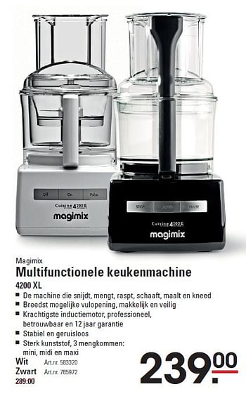 Aanbiedingen Magimix multifunctionele keukenmachine 4200 xl - Magimix - Geldig van 08/10/2015 tot 26/10/2015 bij Sligro