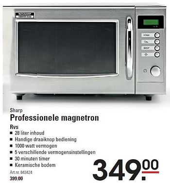 Aanbiedingen Sharp professionele magnetron rvs - Sharp - Geldig van 08/10/2015 tot 26/10/2015 bij Sligro