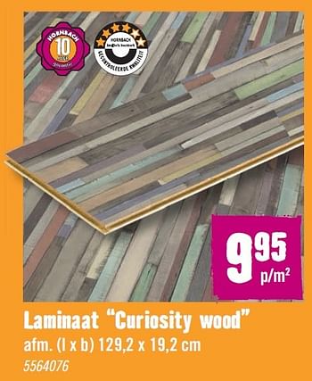 Aanbiedingen Laminaat curiosity wood - Huismerk Hornbach - Geldig van 05/10/2015 tot 01/11/2015 bij Hornbach