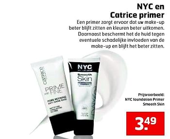 Aanbiedingen Nyc foundation primer smooth skin - NYC - Geldig van 13/10/2015 tot 25/10/2015 bij Trekpleister