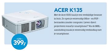 Aanbiedingen Acer k135 - Acer - Geldig van 01/10/2015 tot 31/10/2015 bij Coolblue