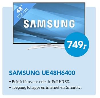 Aanbiedingen Samsung ue48h6400 - Samsung - Geldig van 01/10/2015 tot 31/10/2015 bij Coolblue