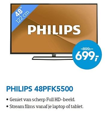 Aanbiedingen Philips 48pfk5500 - Philips - Geldig van 01/10/2015 tot 31/10/2015 bij Coolblue