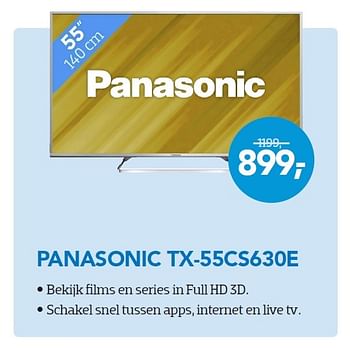 Aanbiedingen Panasonic tx-55cs630e - Panasonic - Geldig van 01/10/2015 tot 31/10/2015 bij Coolblue
