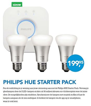 Aanbiedingen Philips hue starter pack - Philips - Geldig van 01/10/2015 tot 31/10/2015 bij Coolblue