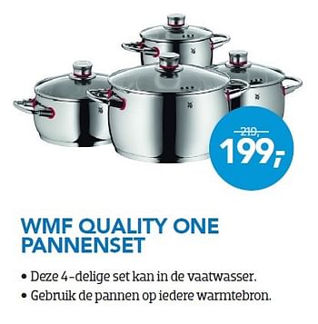Aanbiedingen Wmf quality one pannenset - WMF - Geldig van 01/10/2015 tot 31/10/2015 bij Coolblue