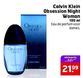 Aanbiedingen Calvin klein obsession night woman - Calvin Klein - Geldig van 13/10/2015 tot 25/10/2015 bij Trekpleister