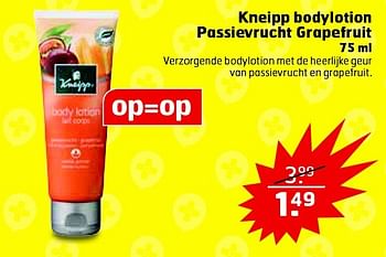 Aanbiedingen Kneipp bodylotion passievrucht grapefruit - Kneipp - Geldig van 13/10/2015 tot 25/10/2015 bij Trekpleister