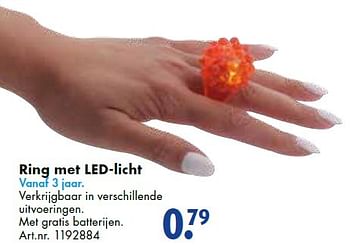 Aanbiedingen Ring met led-licht - Huismerk - Bart Smit - Geldig van 19/09/2015 tot 05/12/2015 bij Bart Smit