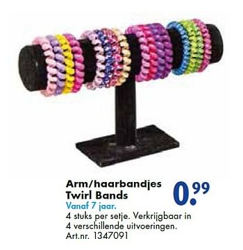 Aanbiedingen Arm-haarbandjes twirl bands - Huismerk - Bart Smit - Geldig van 19/09/2015 tot 05/12/2015 bij Bart Smit