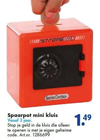 Aanbiedingen Spaarpot mini kluis - Huismerk - Bart Smit - Geldig van 19/09/2015 tot 05/12/2015 bij Bart Smit