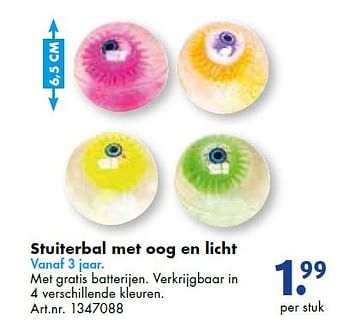 Aanbiedingen Stuiterbal met oog en licht - Huismerk - Bart Smit - Geldig van 19/09/2015 tot 05/12/2015 bij Bart Smit