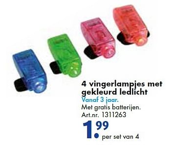 Aanbiedingen 4 vingerlampjes met gekleurd ledlicht - Huismerk - Bart Smit - Geldig van 19/09/2015 tot 05/12/2015 bij Bart Smit