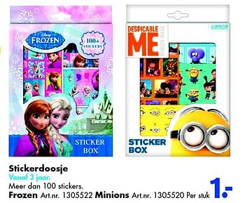 Aanbiedingen Stickerdoosje - Disney  Frozen - Geldig van 26/09/2015 tot 06/12/2015 bij Bart Smit
