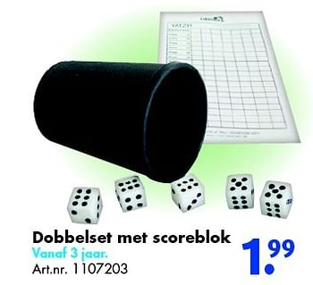 Aanbiedingen Dobbelset met scoreblok - Huismerk - Bart Smit - Geldig van 26/09/2015 tot 06/12/2015 bij Bart Smit