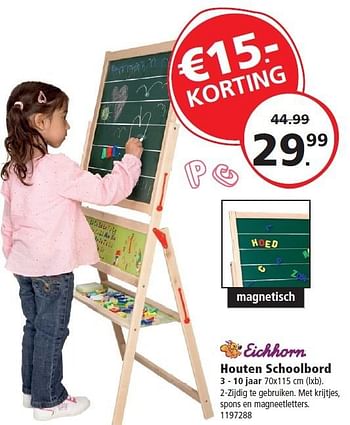 Aanbiedingen Houten schoolbord - eichhorn - Geldig van 21/09/2015 tot 09/12/2015 bij Intertoys