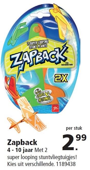 Aanbiedingen Zapback - Huismerk - Intertoys - Geldig van 21/09/2015 tot 09/12/2015 bij Intertoys