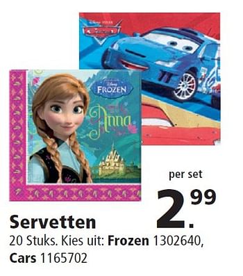 Aanbiedingen Servetten - Disney  Frozen - Geldig van 21/09/2015 tot 09/12/2015 bij Intertoys