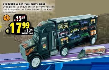 Aanbiedingen Super truck carry case - Huismerk - Toychamp - Geldig van 24/10/2015 tot 06/12/2015 bij ToyChamp