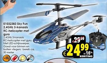 Aanbiedingen Sky fun 2,4ghz 3-kanaals rc-helicopter met gyro - Revell - Geldig van 24/10/2015 tot 06/12/2015 bij ToyChamp