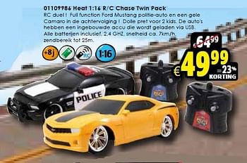 Aanbiedingen Heat 1:16 r-c chase twin pack - New Bright Toys - Geldig van 24/10/2015 tot 06/12/2015 bij ToyChamp