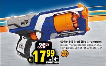 Aanbiedingen Nerf elite strongarm - Nerf - Geldig van 24/10/2015 tot 06/12/2015 bij ToyChamp